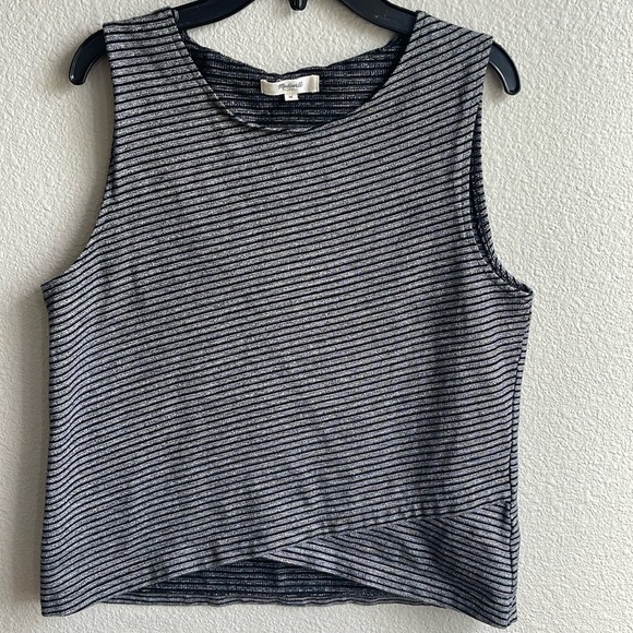 Madewell Striped Crossover Tank Top Medium - Picture 1 of 9